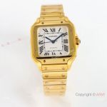 GF Factory Cartier Santos de 35.1 mm Yellow Gold Roman Dial 9015 Replica Watch Quick-release system